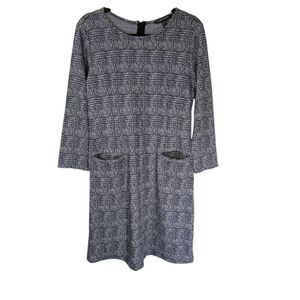 NWT 41 Hawthorn Women’s Navy Aniya Jacquard Knit Dress  Size Medium